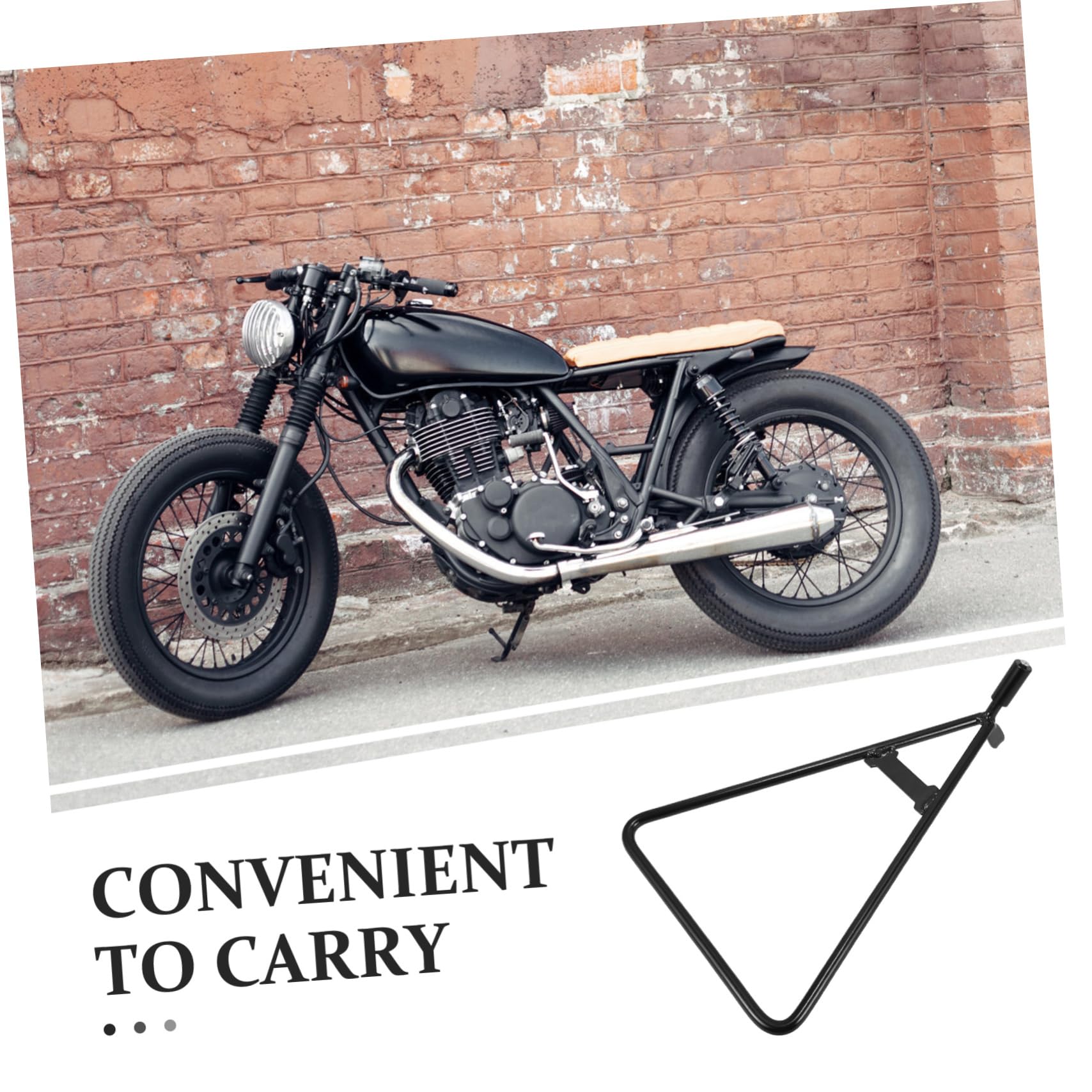 Béquille Latérale Triangle pour Moto, Support de Remplacement en Fer Noir