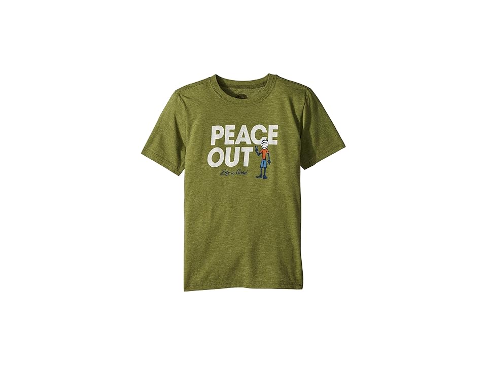 

Life is Good Kids Peace Out Jake Cool Tee (Little Kids/Big Kids) (Tree Green) Boy's T Shirt
