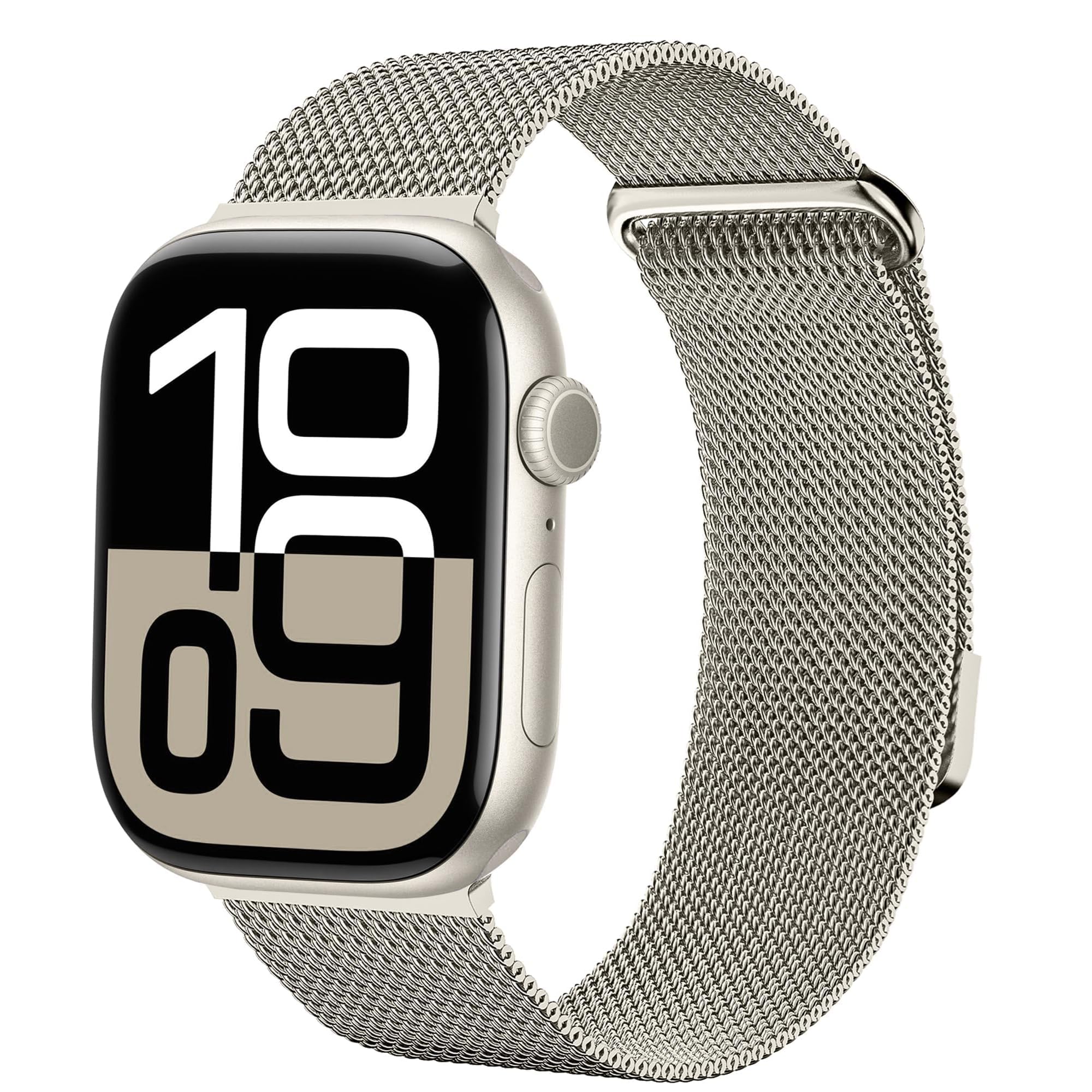 Fullmosa Compatible with Apple Watch Straps 40mm 42mm(S11/10) 38mm 41mm, Magnetic Milanese Loop Replacement iWatch Straps for Women Men for SE 3 2 1 Series 11 10 9 8 7 6 5 4 3 2 1, Starlight