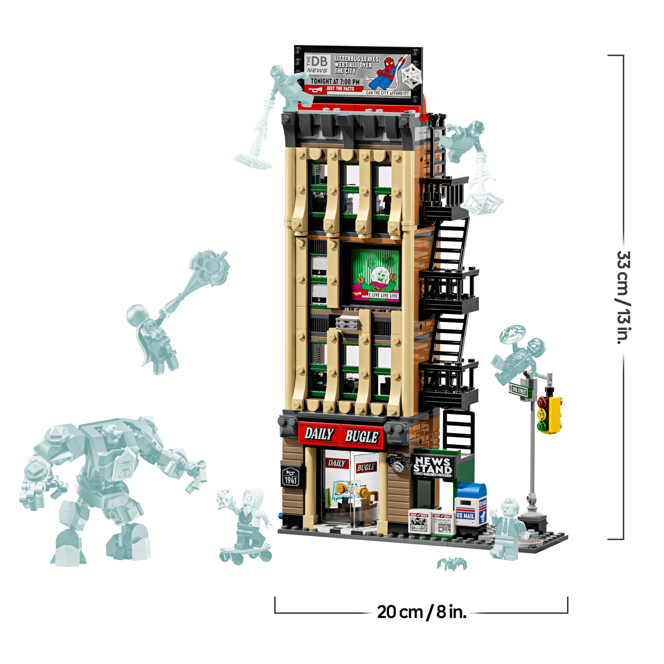 LEGO | Marvel Spider-Man vs. Mysterio: El Daily Bugle - Superhéroe de Juguete con Figura de Acción Meca y 7 Minifiguras - Regalo de Cumpleaños para Niños de 10+ Años y Fans de Las Películas - 76342