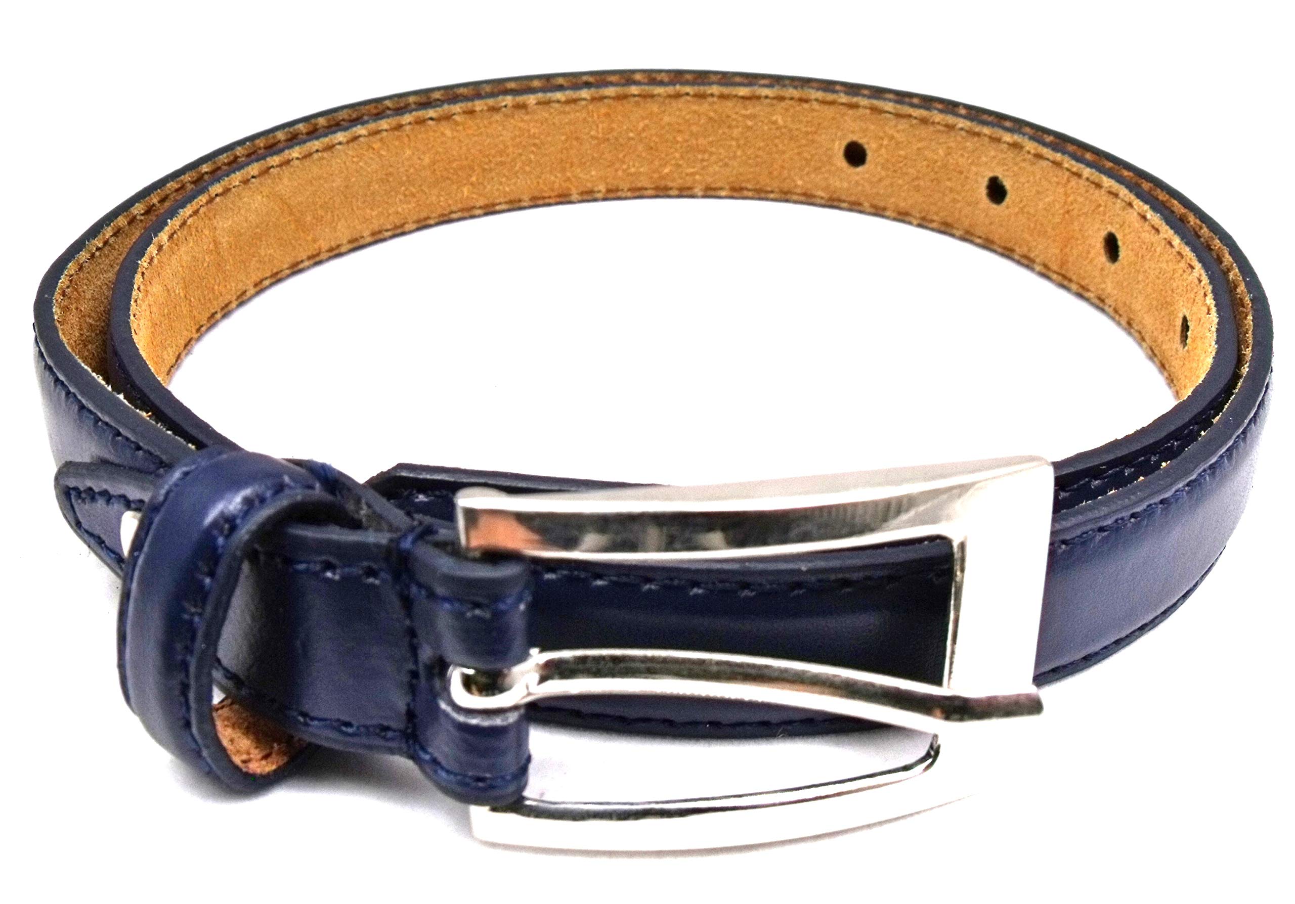 The Leather Emporium Women's Blue Skinny Leather Belt (34" To 37" Large, )