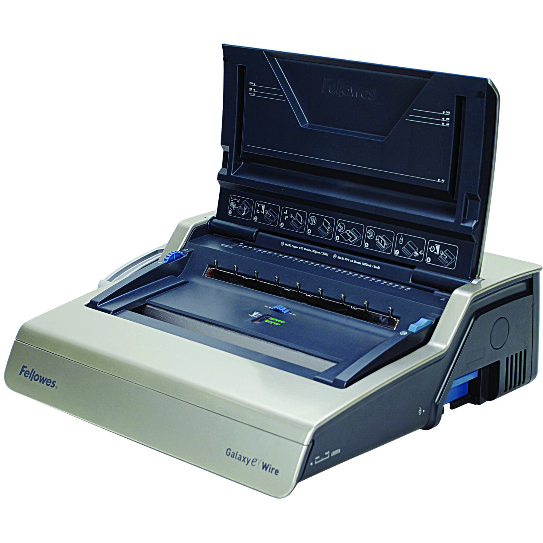 Fellowes Galaxy-E Wire Perforelieur électrique avec anneaux métal Gris clair Gris anthracite