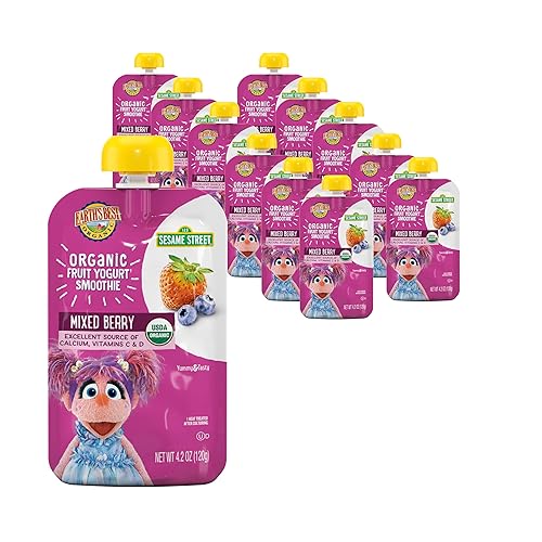 Miniatura 9 de Earths Best Batido orgánico de yogur de frutas para niños pequeños plátano de fresa bolsa de 42 onzas paquete de 12