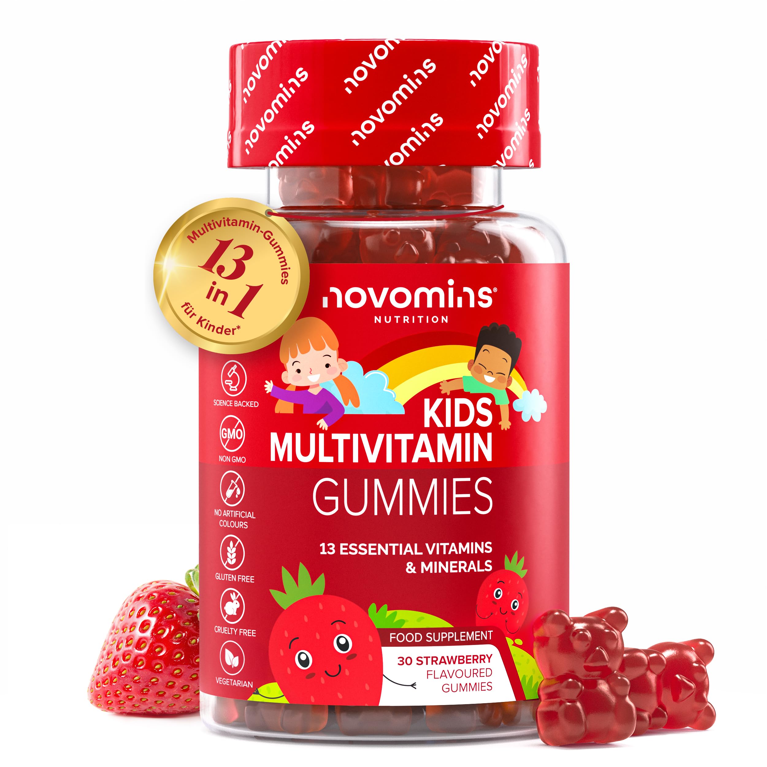 Multivitamin Kinder | 30 Multivitamin Gummies | Glutenfrei | Novomins