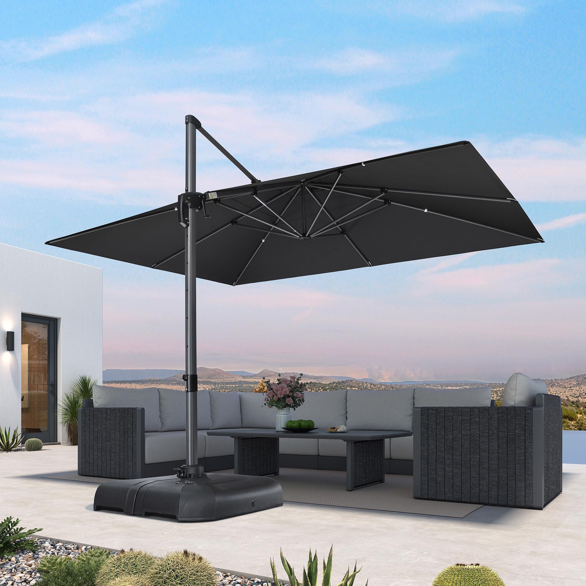 bambrella patio umbrella black rectangular Amazon.com : PURPLE LEAF 10' X 13' Patio Umbrella Outdoor Cantilever Rectangle  Umbrella Aluminum Offset Umbrella with 360-degree Rotation for Garden Deck  Pool Patio Black : Patio, Lawn & Garden