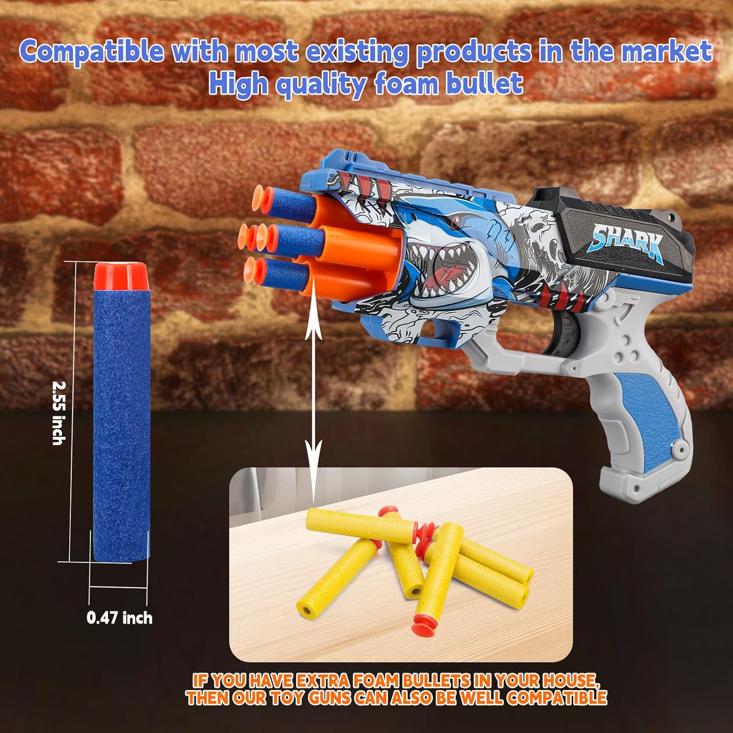 2 Pack Blaster Guns Boys Toy for 3+ Year Old Kids, 80 Soft Foam Darts Bullets, 4 Targets & 2 Wrist Strap, Gun Toys Gifts for Ages 8-12,Christmas Stocking Stuffers Party Supplies for Toddler