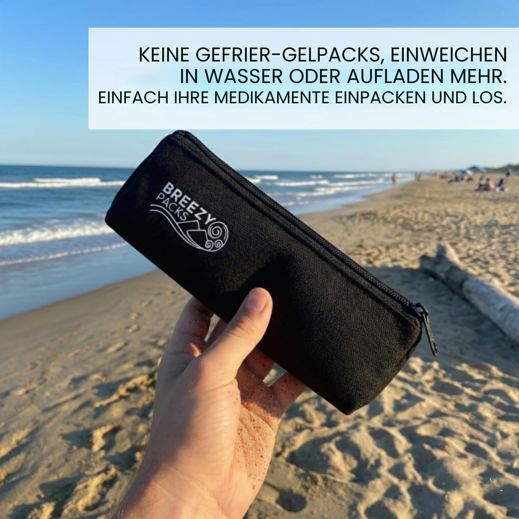 Kühltasche für Insulinstifte, 24/7-Schutz, medizinische Tasche, TSA-zugelassene Diabetiker-Tasche, hält Medikamente bei Raumtemperatur, Breezy Basic (schwarz)