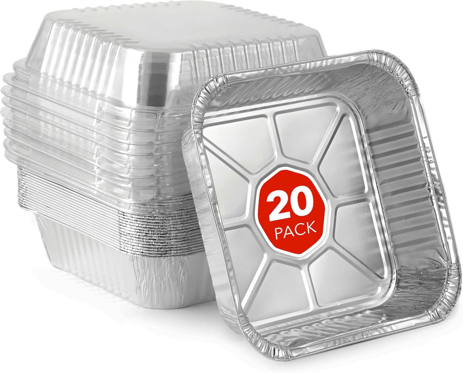 Stock Your Home (20 Pack 8x8 Disposable Baking Pans with