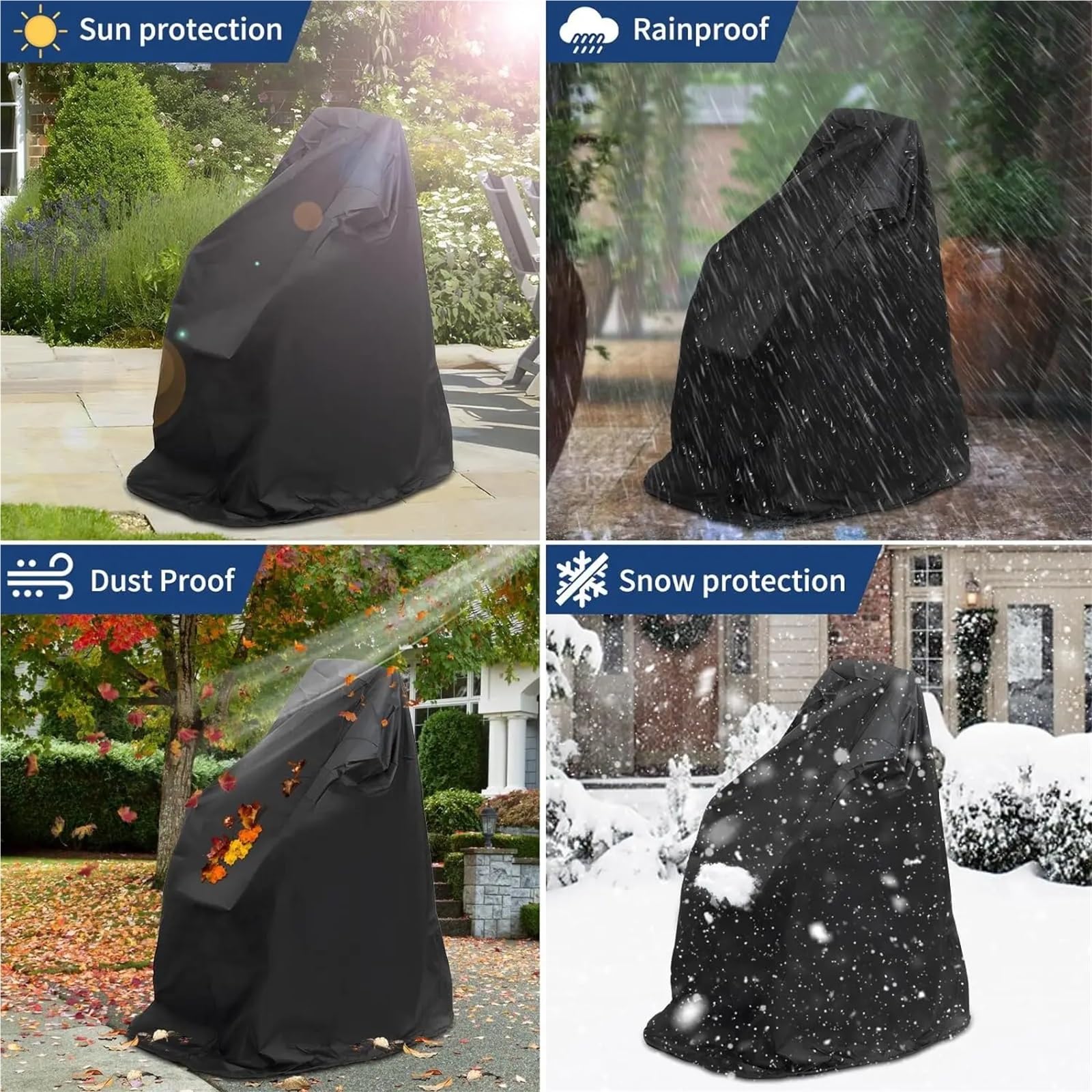 Funda para silla de ruedas y scooter, protector al aire libre contra el polvo, la lluvia y el sol para andador de movilidad (75 x 100 x 100 cm)