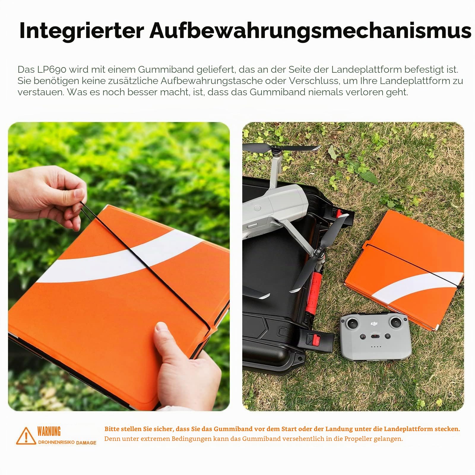 SYMIK LP690 Drohnen Landeplatz, 27"/69cm Gewichtet Doppelseitig Wasserdicht Faltbarer Hubschrauberlandeplatz für DJI Mavic 3 Pro/Cine/Mavic 3 Classic, Air 3/Air 2s/Air 2, Mini 3 Pro(3 x 3-Fach)