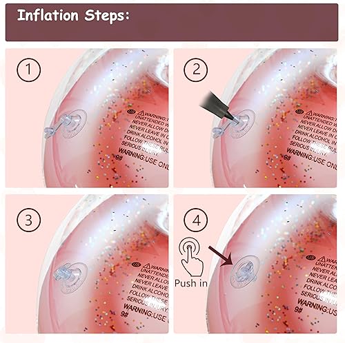 Miniatura 7 de Flotadores inflables de tubo de piscina con purpurina de 47.3 pulgadas, paquete de 2 flotadores de piscina para adultos, fiestas en la piscina,