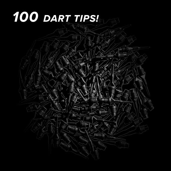 Viper Dart Accessory: Tufflex II 1/4 Thread Soft Tip Dart Points, Black (100 and 500 Packs)
