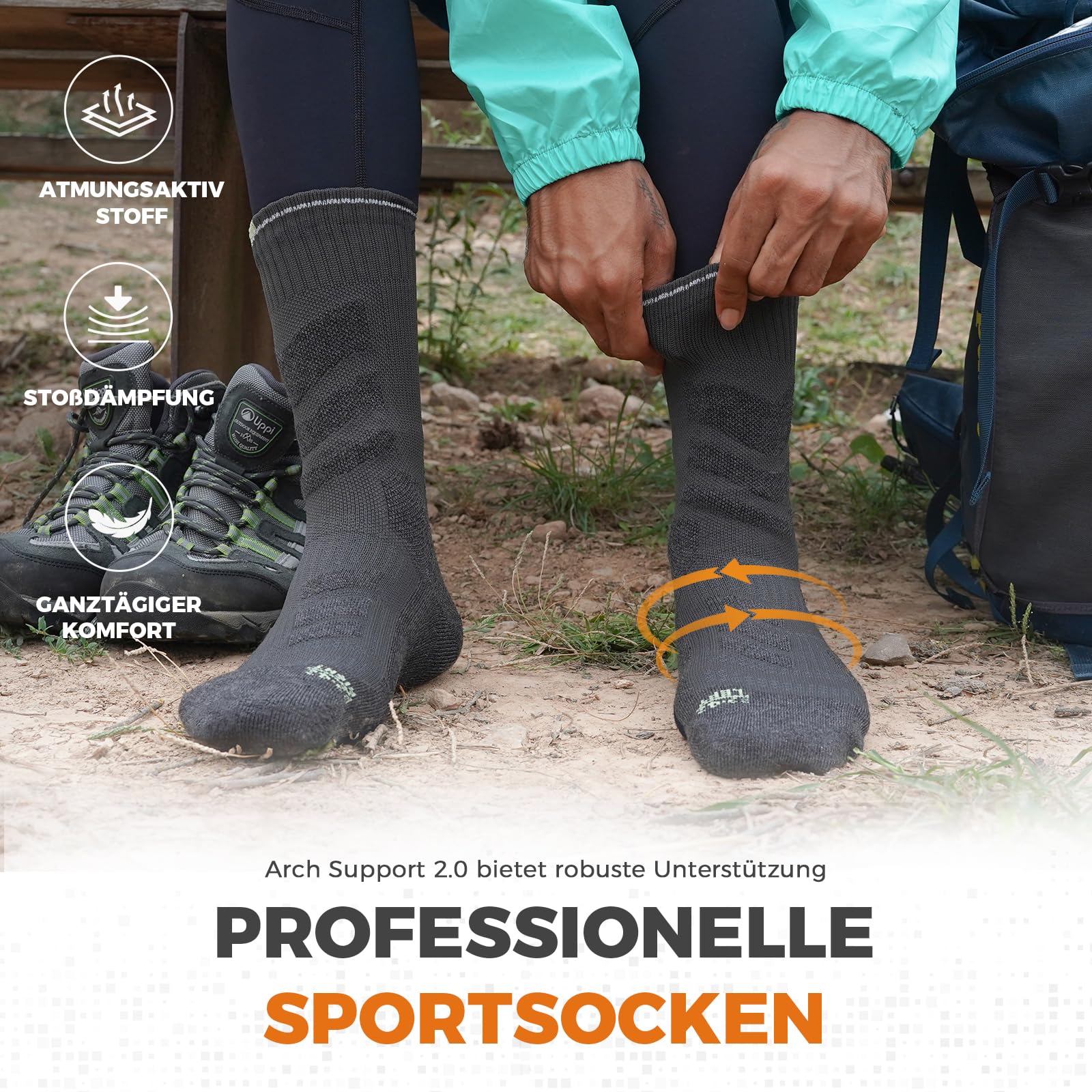 Rahhint 3 Paia Calzini da Trekking in Lana Merino Calze Termiche Calzini Inverno Calzini da Trekking per Donna e Uomo Taglia 31-52