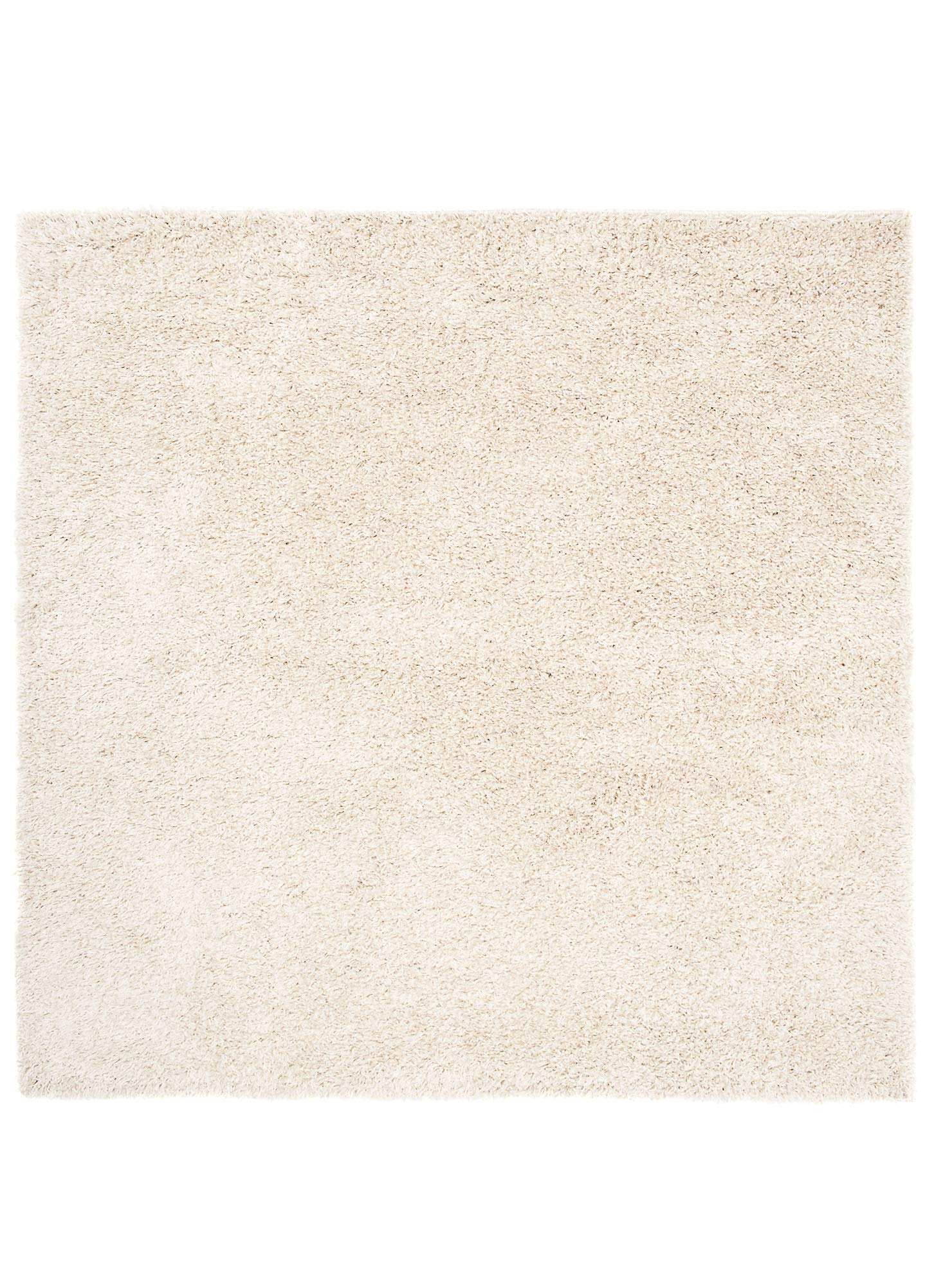 TAPISO Essence Carré Tapis Shaggy Poils Longs Moderne Beige Uni Tapis Salon Chambre Adulte Enfant Descente de Lit Moelleux Super Soft Epais Oeko-TEX 200 x 200 cm