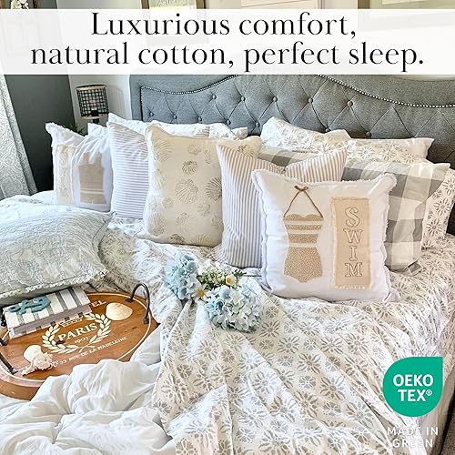 Miniatura 2 de SouthShore FINE LIVING Colección Aztec Dreams, Juego de funda nórdica de 300 hilos, de calidad premium, de una sola capa, de algodón peinado de 11