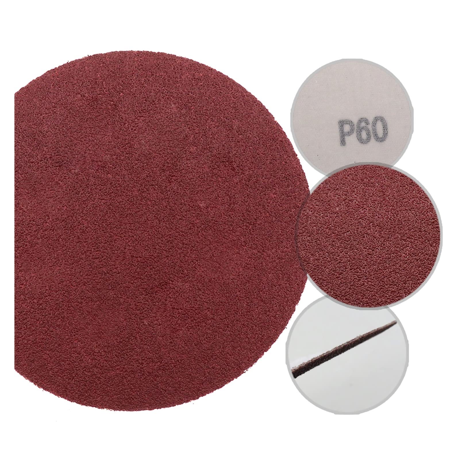Papel de lija abrasivo ZSBLXHHJD 4 "100mm Alumina seca 60 a 2000 Gancho de grano y papel de lija de bucle Abrasivo Disco for el metal y la lijación y el pulido de madera de metal