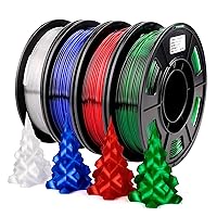 Vista 17 de AMOLEN - Paquete de 4 carretes de filamento de ácido poliláctico de seda para impresora 3D, brillante, bicolor, 1/16 de pulg./1.75 mm, azul Verde