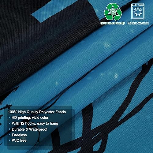 Miniatura 6 de Ikfashoni Juego de 4 cortinas de ducha de Halloween con alfombras antideslizantes, cubierta para tapa de inodoro y tapete de baño, cortina de ducha