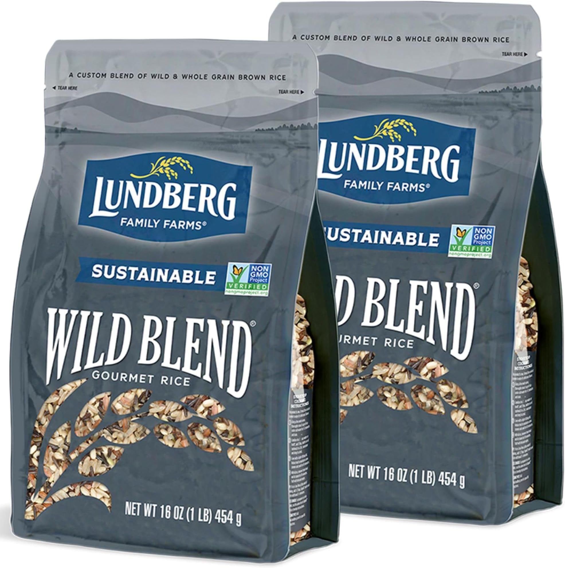 Lundberg Wild Blend Rice 2-Pack – Long-Grain Brown, Sweet Brown, Red & Black Varieties, Certified Gluten-Free, 16 Oz Ea