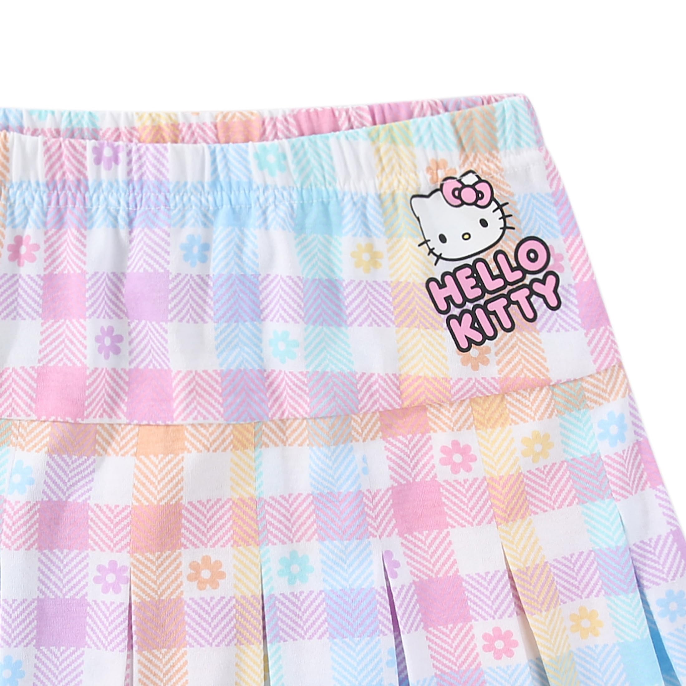 Hello Kitty Sanrio - Set da 2 pezzi con camicia a maniche corte e gonna, per bambine grandi