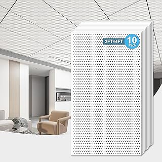 Art3d Acoustic Drop Ceiling Tiles 24x48 10-Pack, Soundproof Panels 2x4ft...