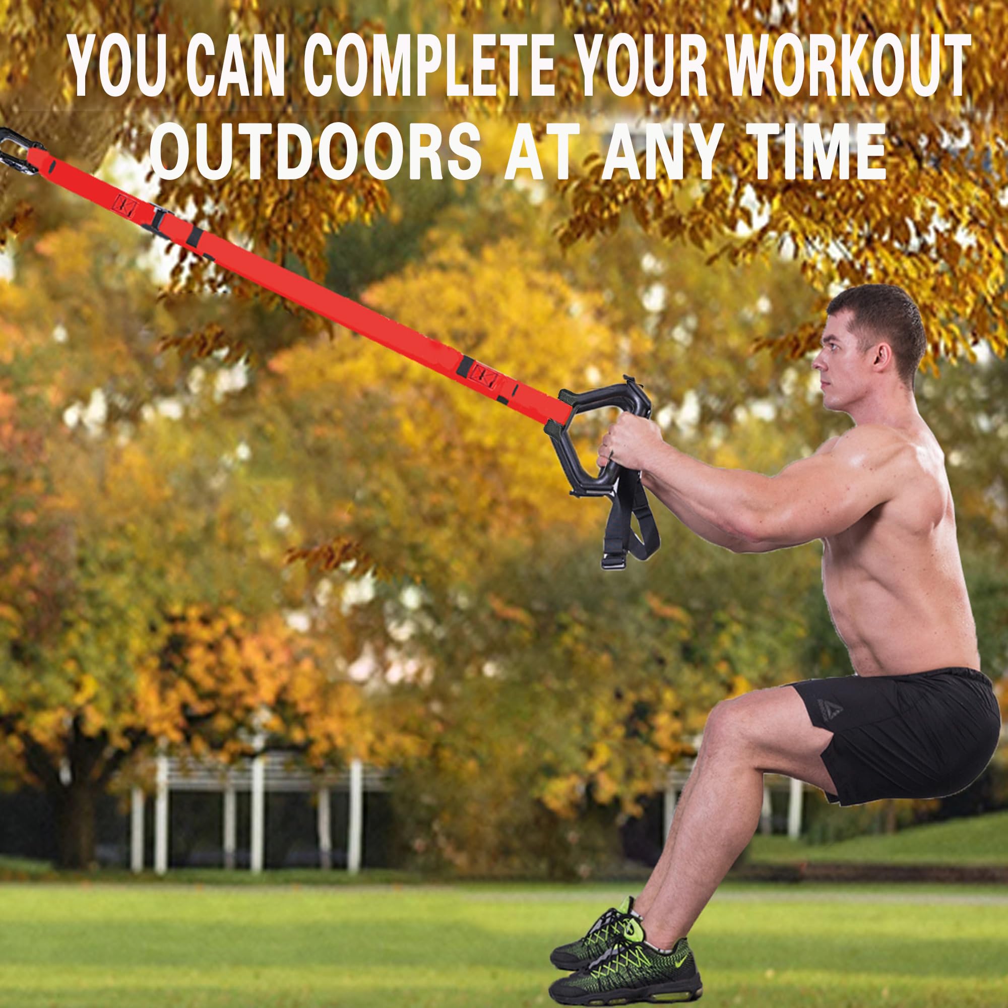 Correas de entrenamiento de resistencia de peso corporal, kit completo de entrenamiento de fitness para gimnasio en casa para entrenamiento de cuerpo completo, anclaje de puerta incluido