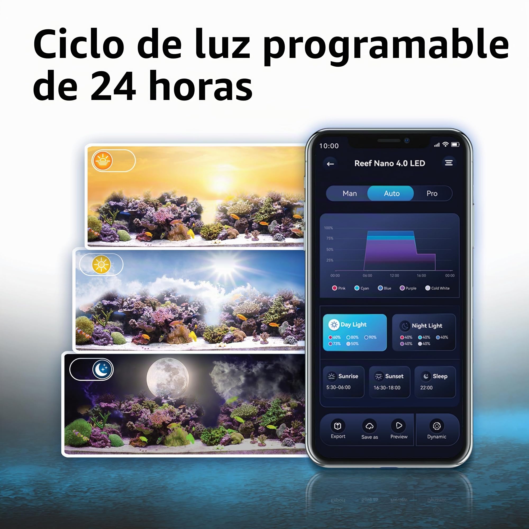 Pantalla para Acuario Marino Fluval Nano Reef 4.0 LED w/BT Mesh, 25 W
