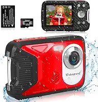 Câmera digital à prova d'água com cartão de 32 GB HD 1080p 36 MP câmera digital subaquática para crianças, adolescentes, estudantes, meninos e meninas (vermelho)