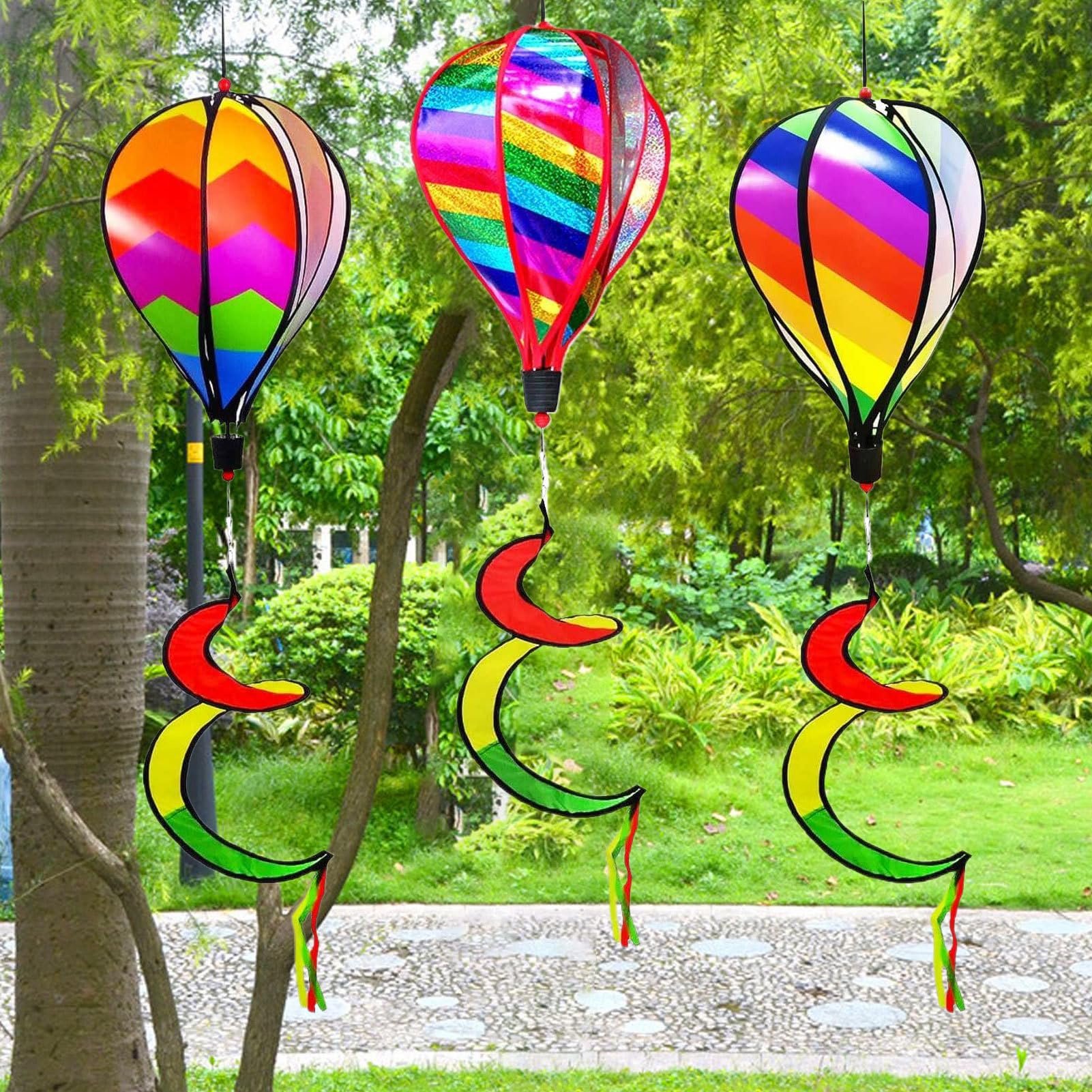 Rainbow Air - Lot de 3 Ballons à Vent - Décoration d'extérieur - pour clôtures de Jardin, Mariages, Vacances