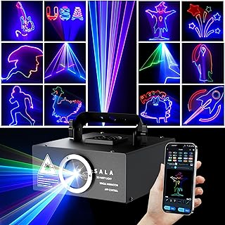DJ Laser Light with App Control, 3D Animation Laser Projector for Party, Supports Custom Drawings, Text Playback, Personalized Programming, Sound Activated Laser Machine for Stage, Disco, KTV, Bar