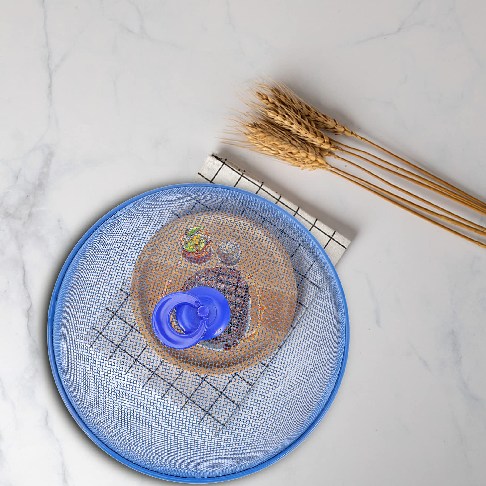 3pcs Round Metal Mesh Food Cover Mesh Screen Food Cover Tents Umbrella Reusable Food Cover Net Keep Out 28cm