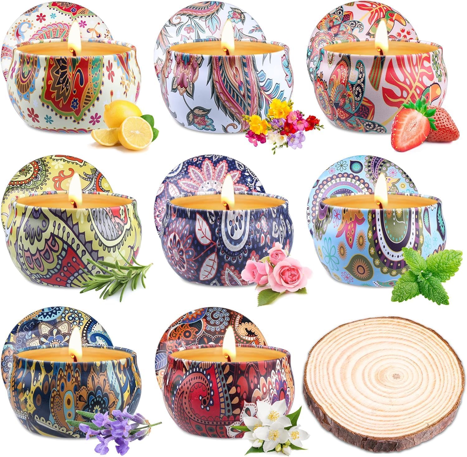 Candle Gifts for Women: Scented Candles Gift Basket 8 Pack Aromatherapy Candles Natural Soy Wax Candle Gift Set Ideas for Her, Girls, Friends, Mother's Day, Birthday, Valentines, Anniversary