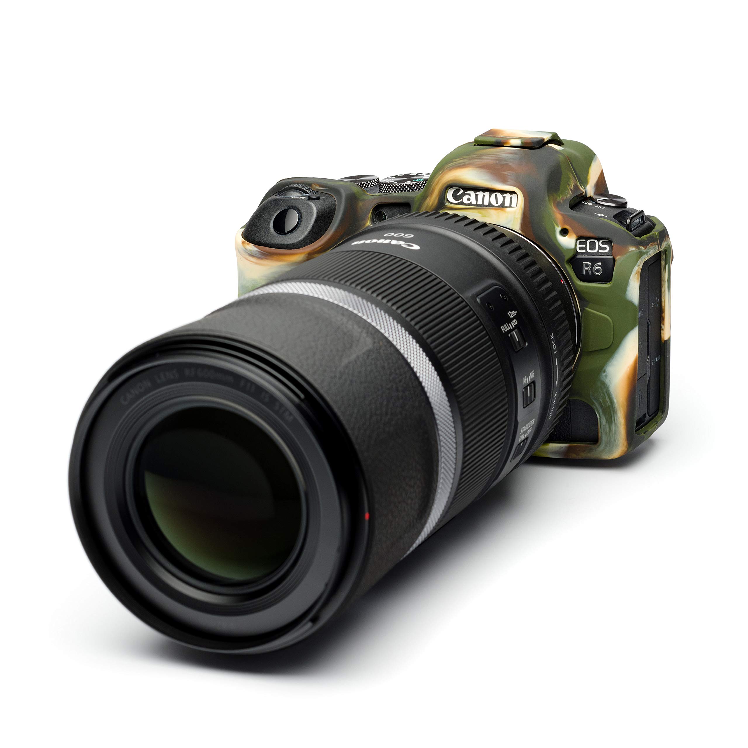 easyCover - Silikon Kameratasche - Schutz für Ihre Kamera - Canon R5/R6/R6 II/R6 III - Camouflage