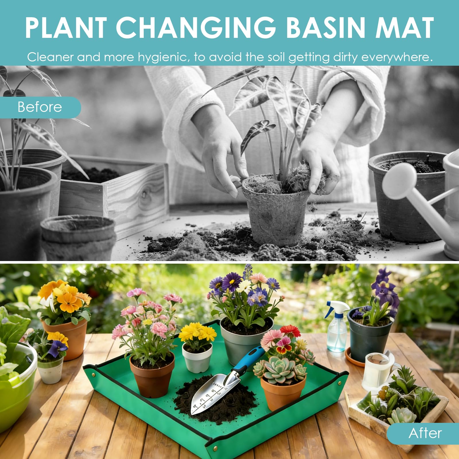Juego de Herramientas de jardinería 7PC, Kit de jardineria Bolsa de Jardín con Bolsa de sujeción Resistente, Juego de Herramientas de Mano de jardín, Regalos de Jardinería para Mujeres y Hombres