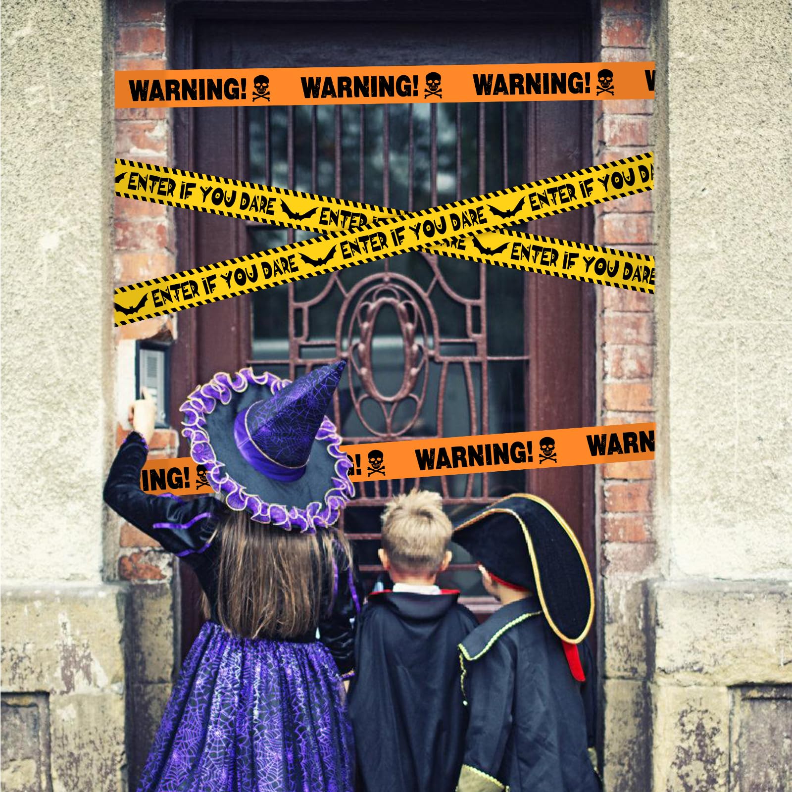 Hxezoc Halloween Absperrband 4 Rollen - Grusel Flatterband Für Zombie Party & Horror Dekoration