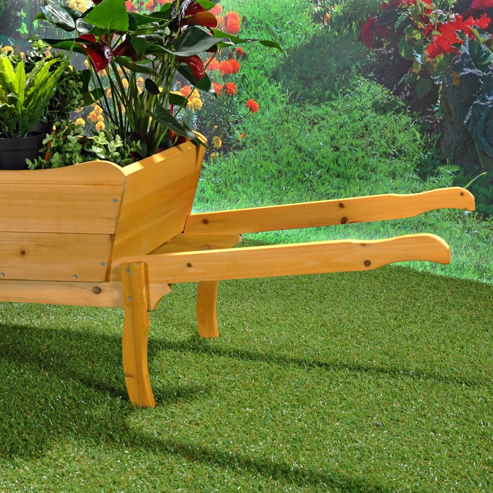 Jardin EDV-PRO Brouette/Diable en bois Fleurs 129 cm × 45 cm × 43 cm (L x l x h)