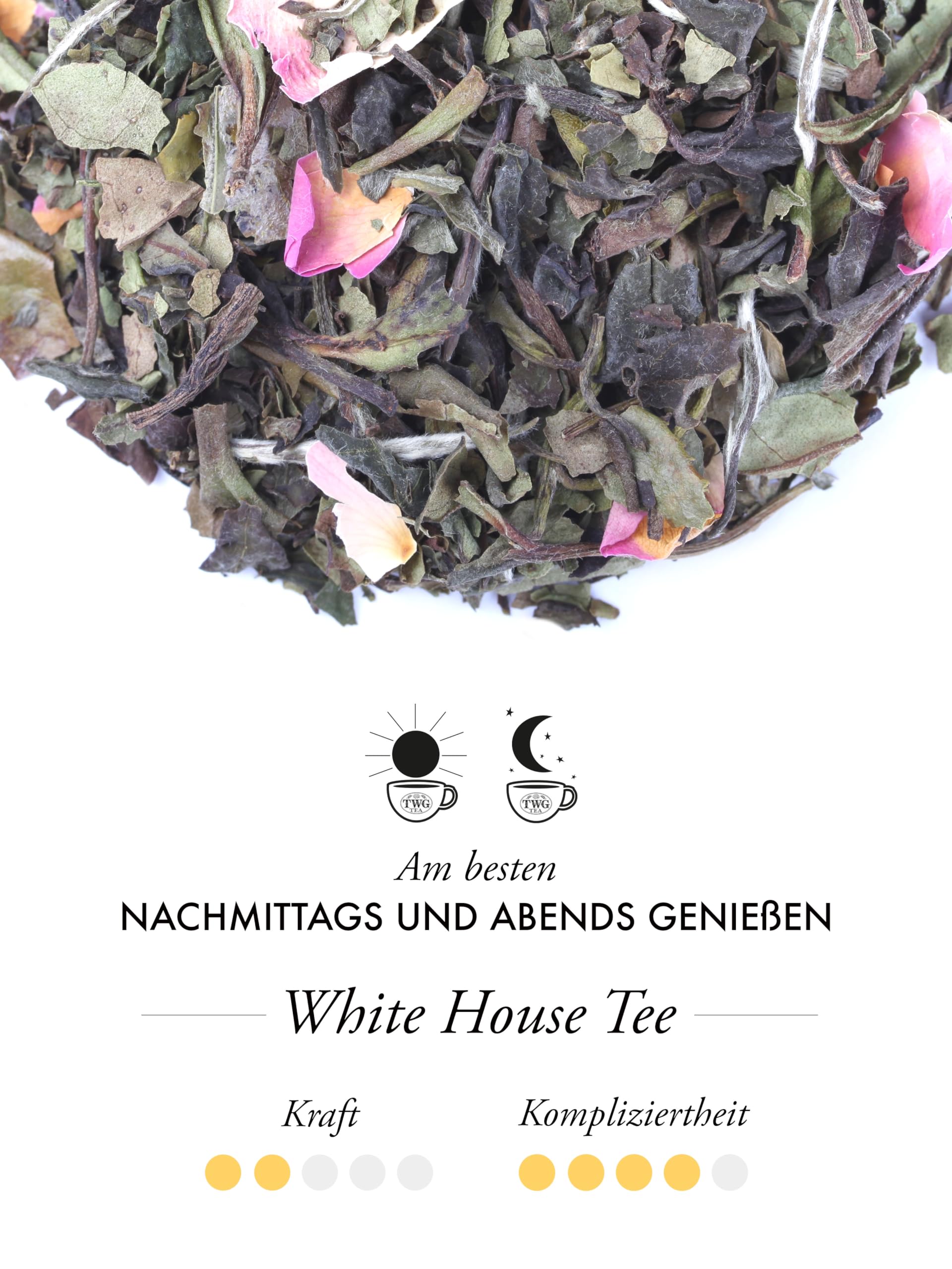 TWG Tea | White House Tea | Weißer Tee | Rosenblätter | Haute Couture Dose, 50G | Geschenkset