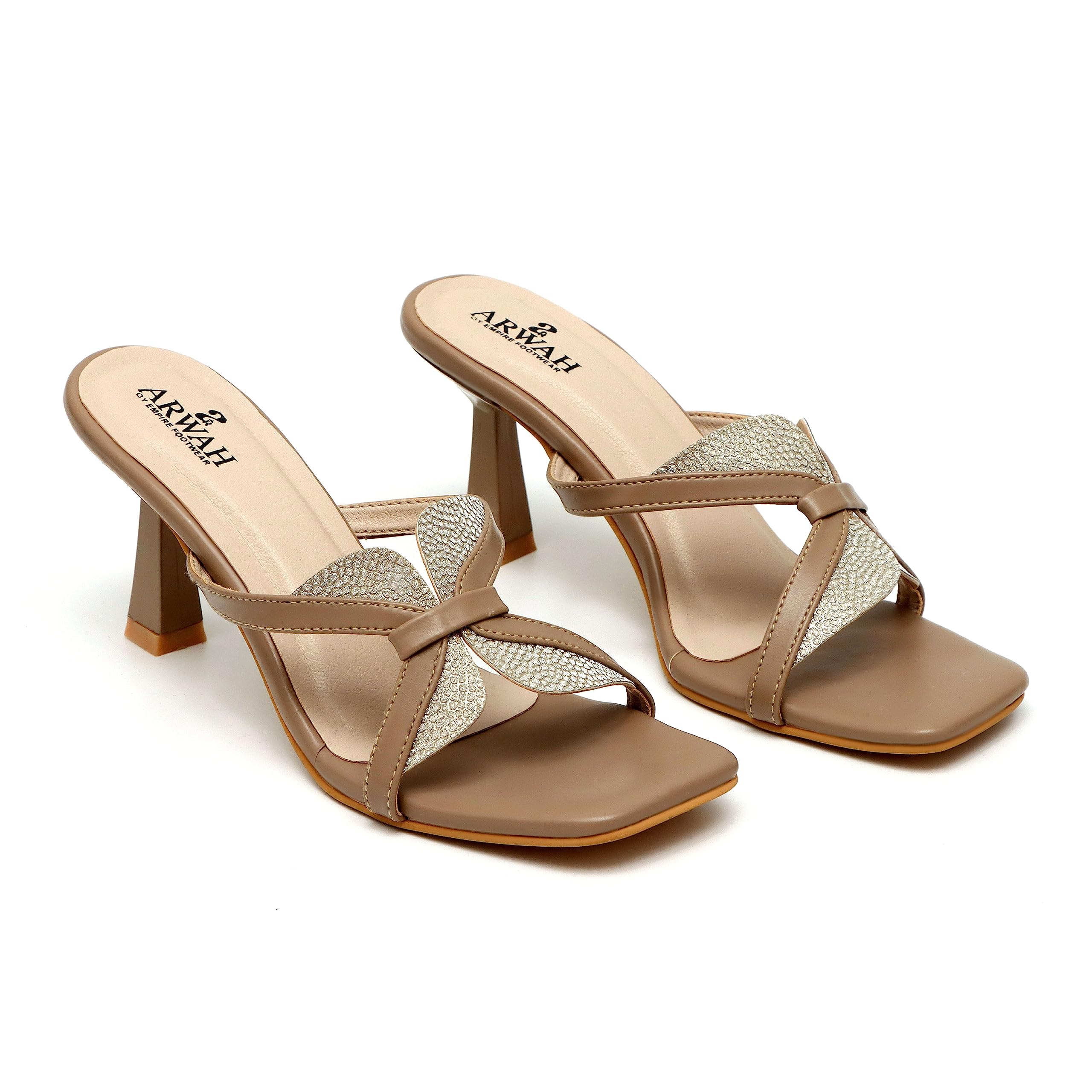 THE ARWAH Women Butterfly Chunky High Heel Sandals (NUDE, numeric_7) (B0C9JNFBQ6) Amazon Price History, Amazon Price Tracker