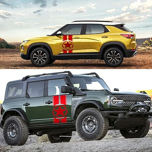 Miniatura 7 de Calcomanía para capó de estrella del ejército de Estados Unidos, calcomanías de vinilo para capó de automóvil con estrellas militares para