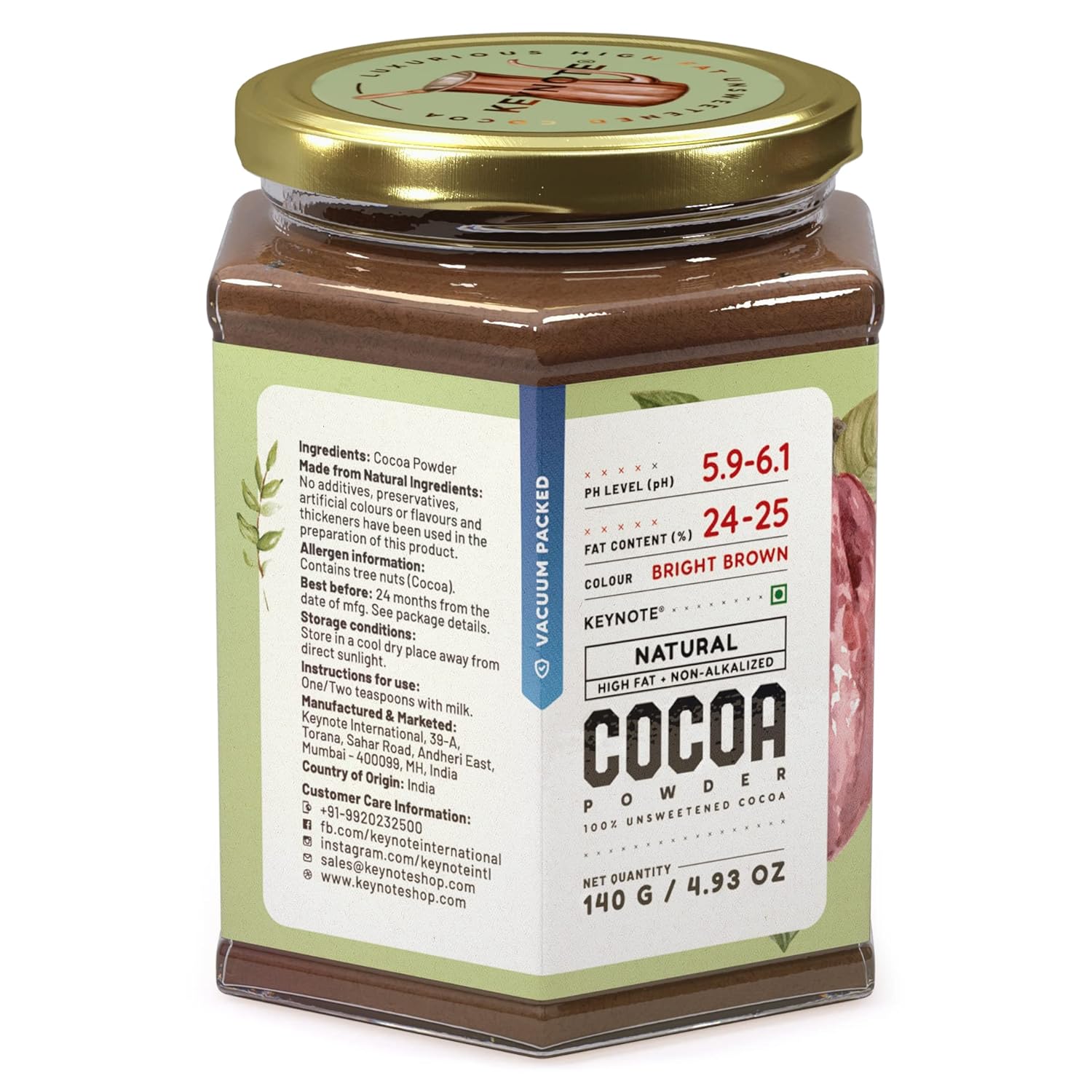 Keynote Cocoa Powder Raw Vegan Flavonoid Rich NonAlkalized Non