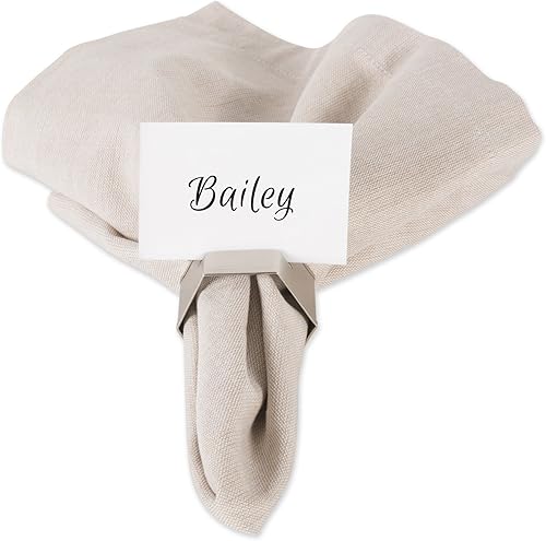 Miniatura 4 de DII Juego de servilleteros geométricos decorativos, tarjetero plateado, 6 unidades