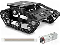 XiaoR GEEK Smart Robot Tank Chassis Kit with 2WD DC Motors+2Pcs Encoder Motor for ROS Robot car/Arduino/Raspberry Pi DIY RC Shock Absorbing Tracked Robot Car Toys - Learning Kit