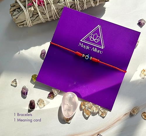 Miniatura 7 de Pulsera contra el mal de ojo y pulsera de protección. Pulsera de buena suerte. Pulsera roja del destino, tibetano, Buda y Cabalá. Pulsera de cuerda