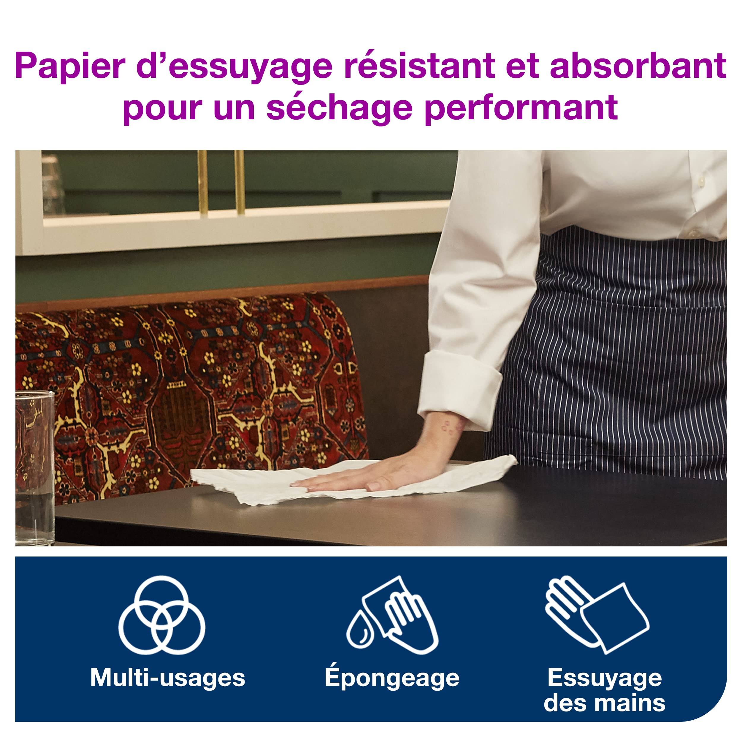 Tork Reflex Papier d'Essuyage Plus blanc M4, mandrin SmartCore, 6 x 450 feuilles, 473472