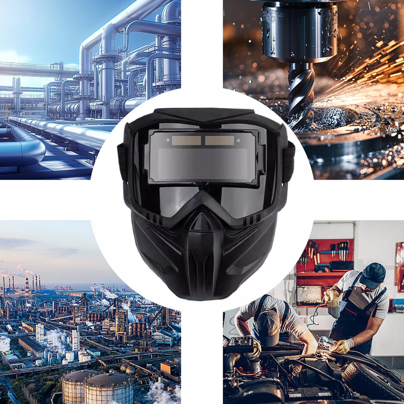 Casco di saldatura a oscurità automatica, casco da saldatura a vista grande | Maschera di saldatura elettrica antirifera radiazione anti-UV staccabile,Protezione da protezione per gli occhi che il cal