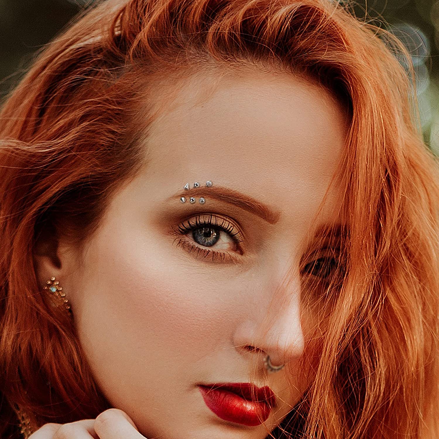LOLIAS 12 sztuk kolczyków 16 G Rook Daith Curved Barbell ze stali nierdzewnej dla kobiet, piercing tragus, brwi, kolczyk do ciała, kolczyk typu banan, zestaw biżuterii 6-8 mm, 1.2 mm, Stal nierdzewna