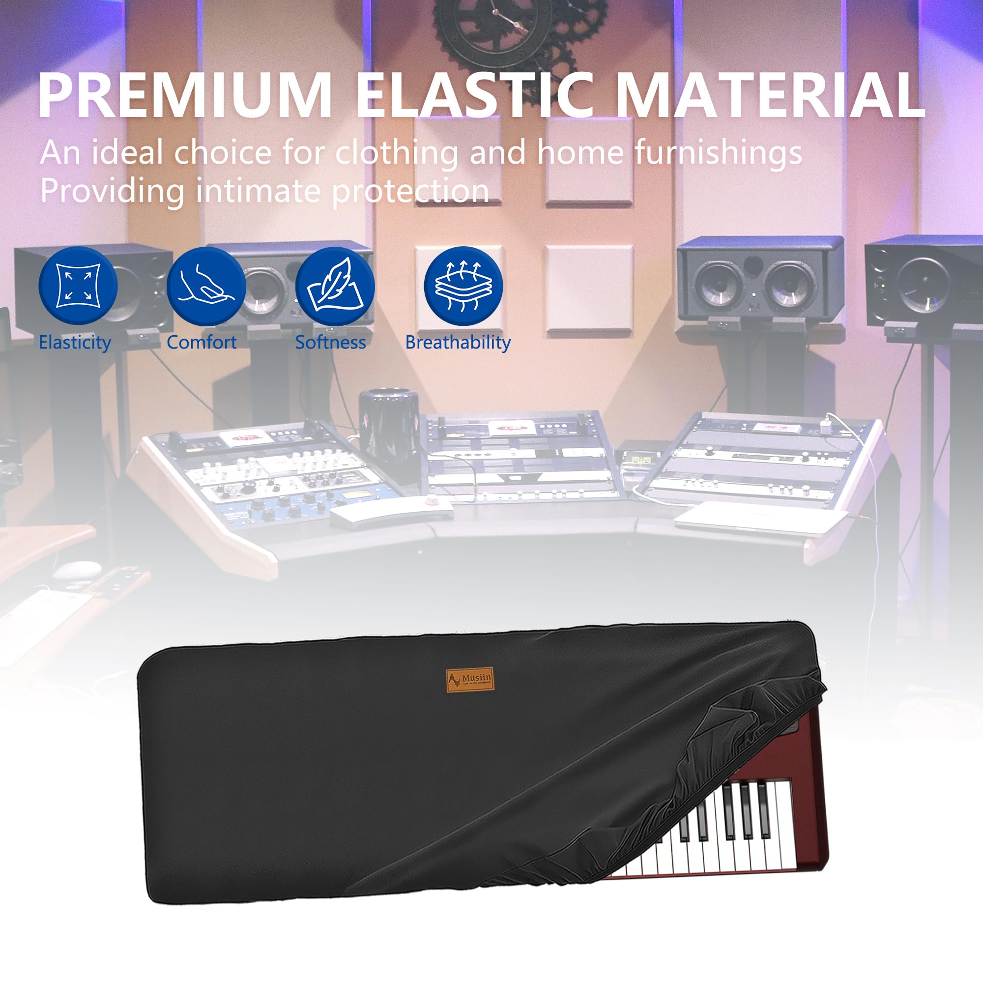 Musiin Staubschutz für Klaviertastatur mit 61 Tasten, kompatibel mit KORG Pa1000, Pa700, Pa700RD, Pa700 ORIENTAL, Pa600, Pa600QT und Pa300, Chinlon, Smooth Touch & Custom Fit