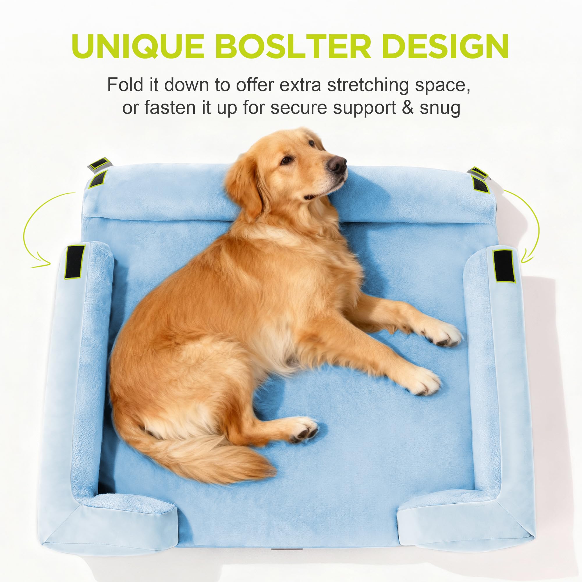 Orthopedic Dog Bed for Extra Large Dogs, XXL Waterproof Egg Crate Memory Foam Pet Bed Bolsters with Removable Washable Cover & Non-Slip Bottom, Tennis Ball Toy, 45x35 - image 3