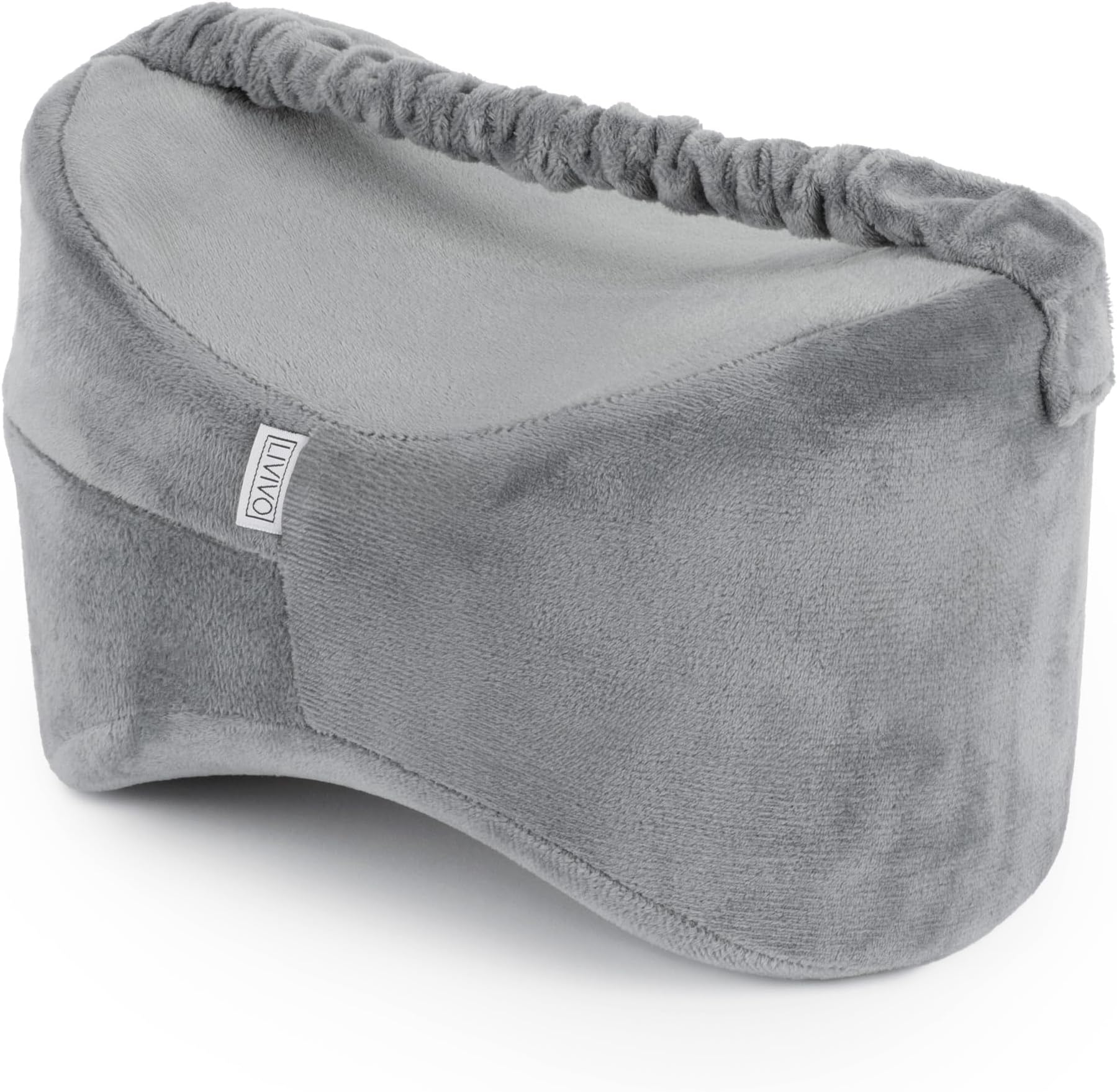LIVIVO Knee Pillow for Sleeping On Side - Orthopaedic Memory Foam Knee & Leg Pillow for Side Sleepers with Washable Cover & Elastic Strap - Pain Relief for Lower Back, Hip, Knee Cushion for Sleeping