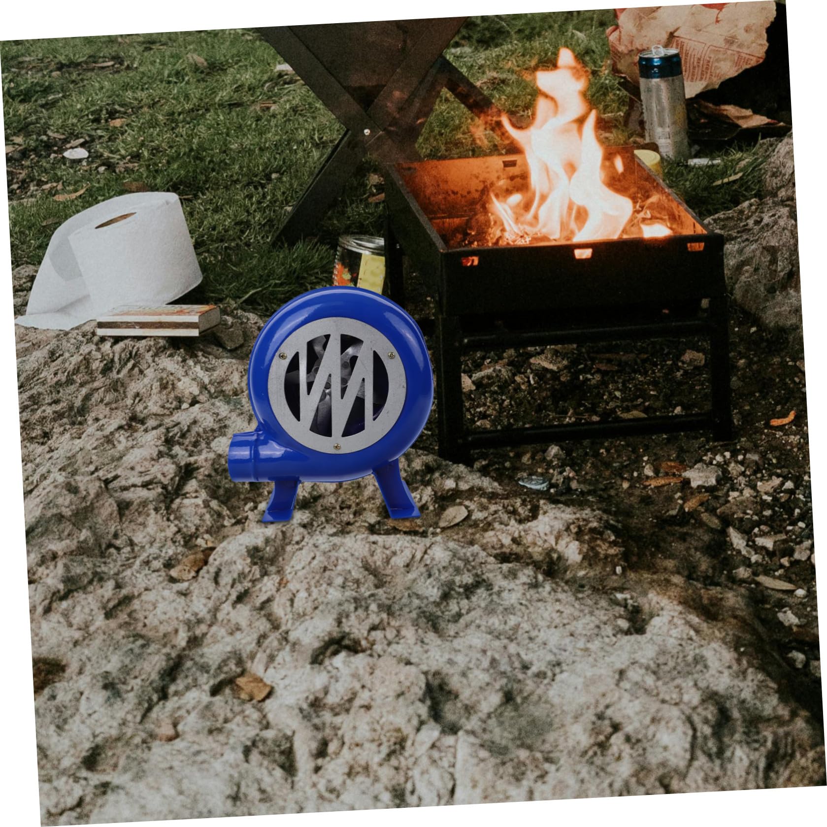 Soffiatore Manuale Portatile Per Barbecue e Campeggio Ventilatore Manovella Per Accendere Fuochi e Facile Da Usare e Pratico Per Outdoor